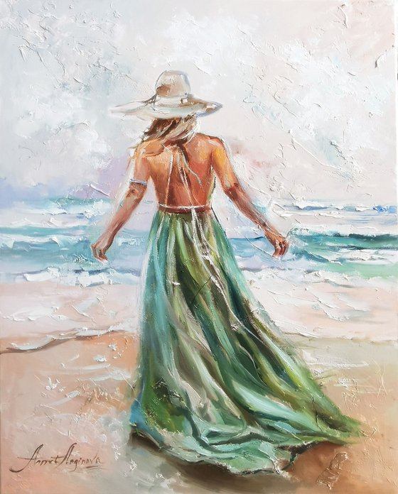 Sea painting, Woman art