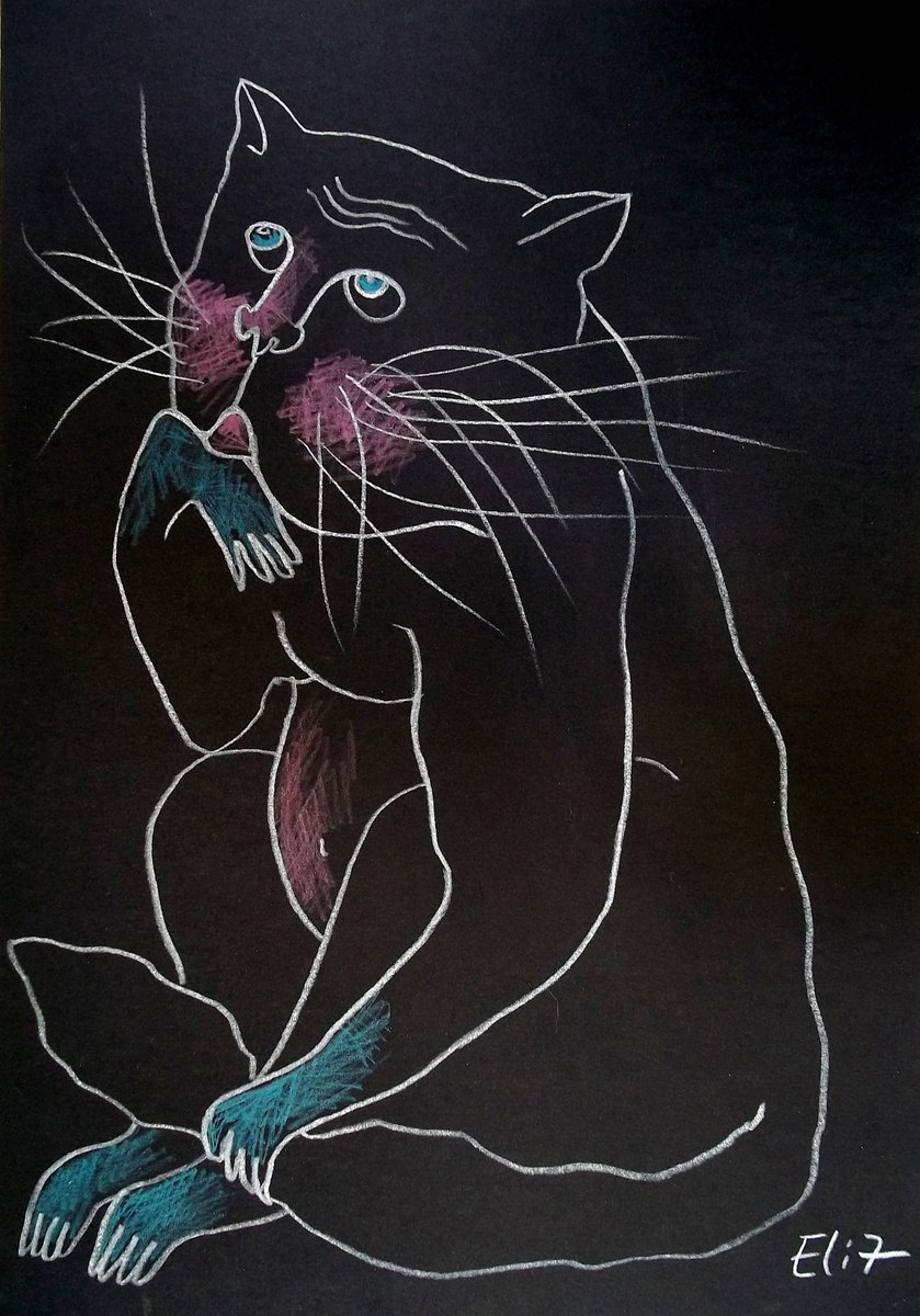 Expressive Animal Pencil Drawing By Elisheva Nesis, 9 X 13, Thinking About The Future, Original Artwork