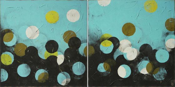 Turquoise Circle Line - Twin XL 160x80cm