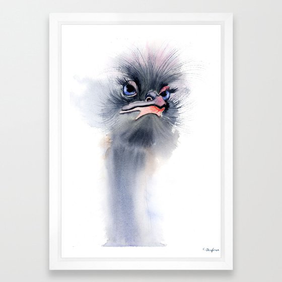 Ostrich 3 - Original Watercolor Painting