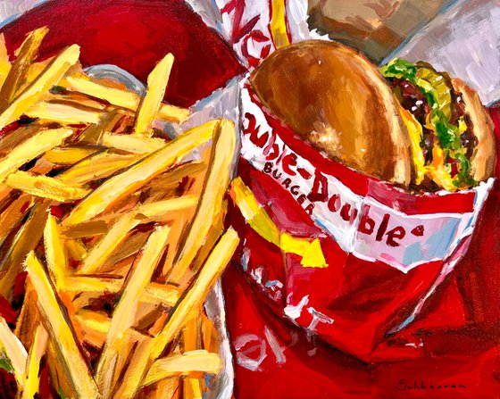 Still Life with Double In-N-Out Burger and Fries #2