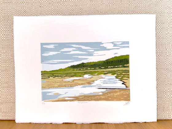 Holkham Beach Linocut