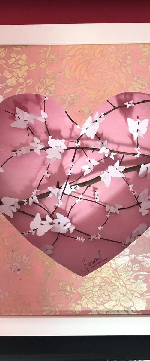 Cherry Blossom Heart (Pink) by Hernan Reinoso