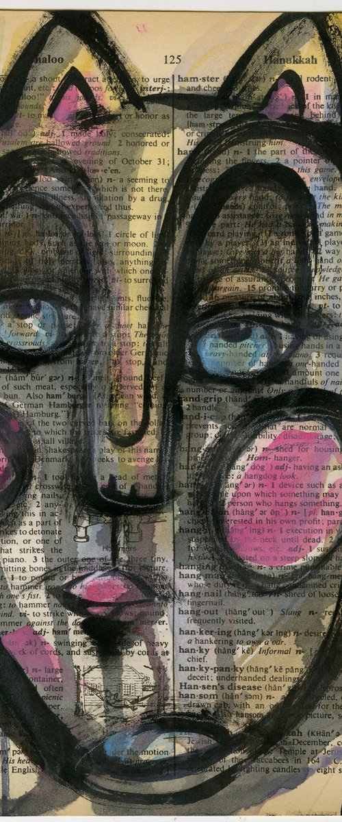 Funky Face 2020-29 - Mixed Media Painting by Kathy Morton Stanion by Kathy Morton Stanion