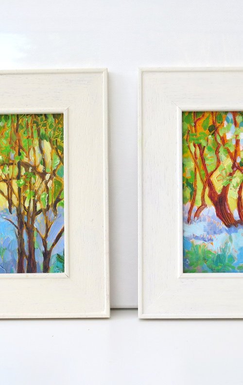 Spring Bluebells in Sunlight - Set of 2 by Mary Kemp