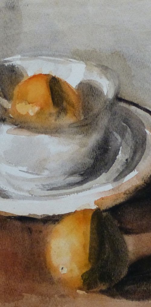 Still Life with A Bowl and Oranges, 31x27 cm by Frederic Belaubre