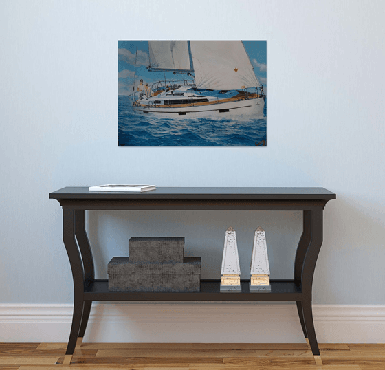 Seascape with Sailboat