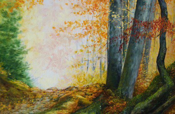 Impressionist painting 'Path to Autumn'