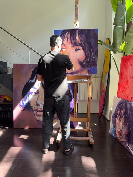 ELECTRIC SILENCE ACRYLIC ON CANVAS 80x80cm