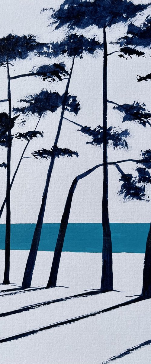 Indigo pinetrees by Cadiou Frederic