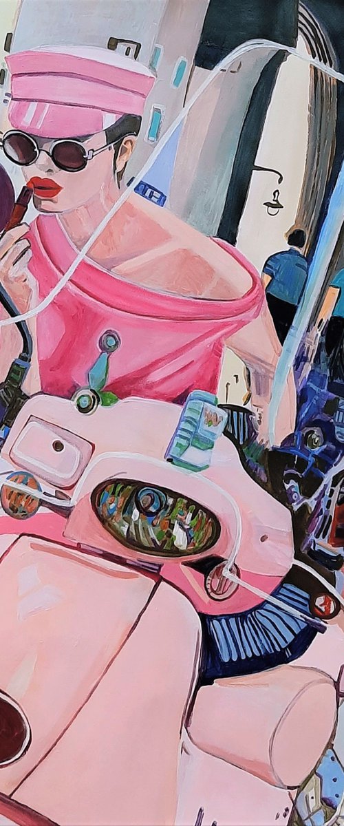 Pink life / 100 x 70 cm by Alexandra Djokic