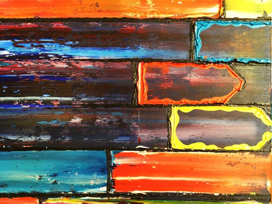 "Joyride" - Original PMS Oil Painting On Wood, Framed