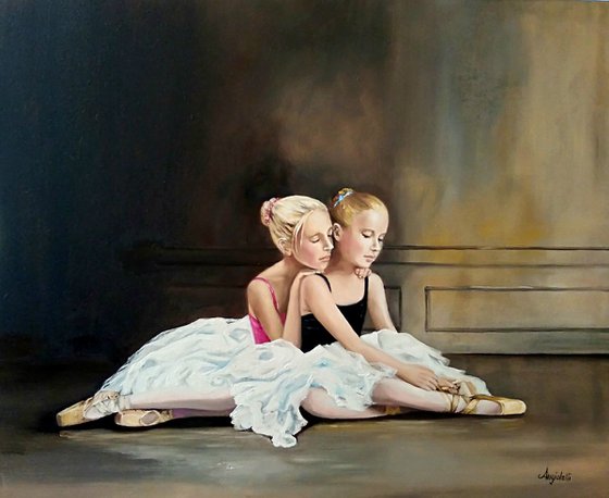 Sisters - portrait - original painting