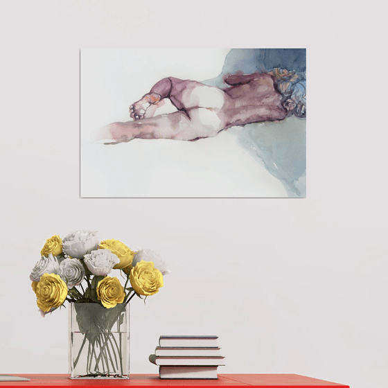 backview ,nude lying pose