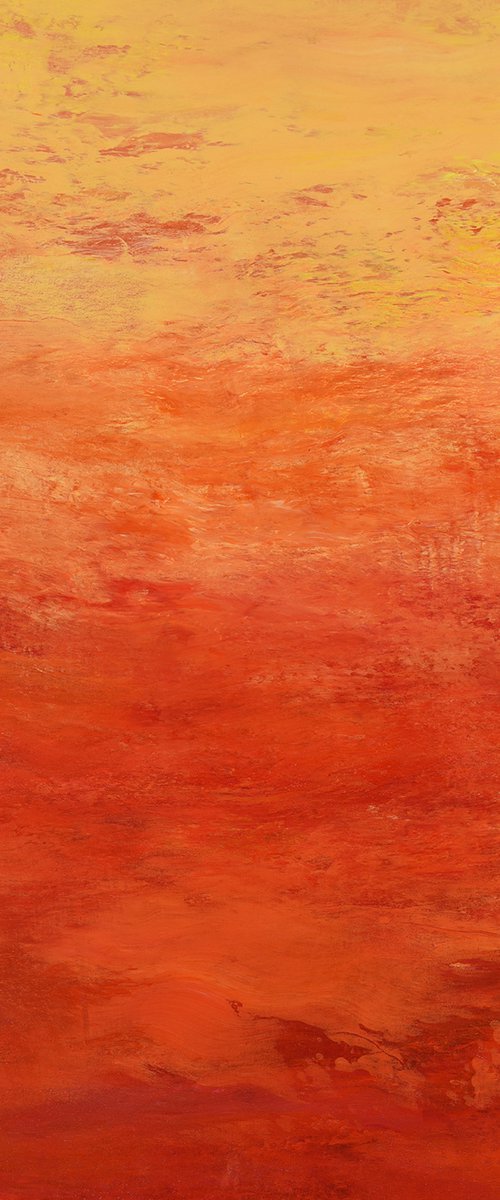 Tangerine Burst - Modern Color Field Abstract by Suzanne Vaughan