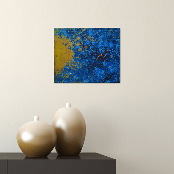 Gold and Blue - Modern abstract Gift Idea Urban art