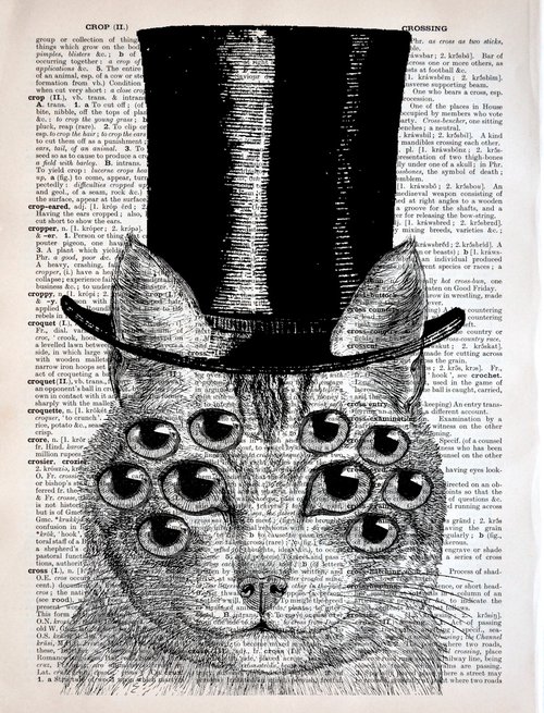 I See You - Collage Art Print on Large Real English Dictionary Vintage Book Page by Jakub DK - JAKUB D KRZEWNIAK