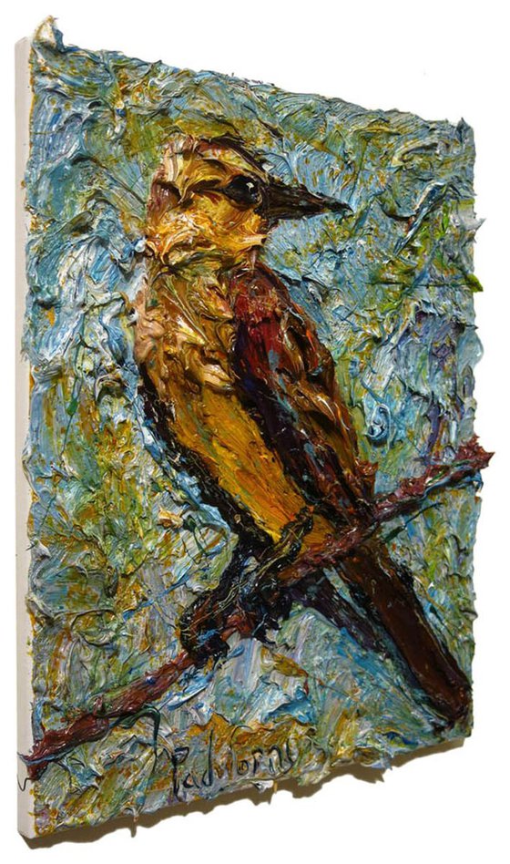 Original Oil Painting Bird Expressionism