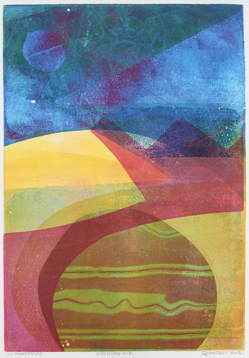 Evening Air - Unmounted Signed Monotype by Dawn Rossiter