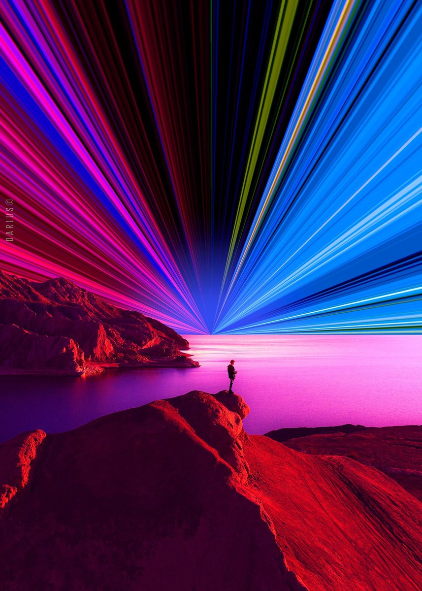 Surrealistic Landscape Giclee Print By Darius Comi, 11 X 17, Polychrome, Original Artwork