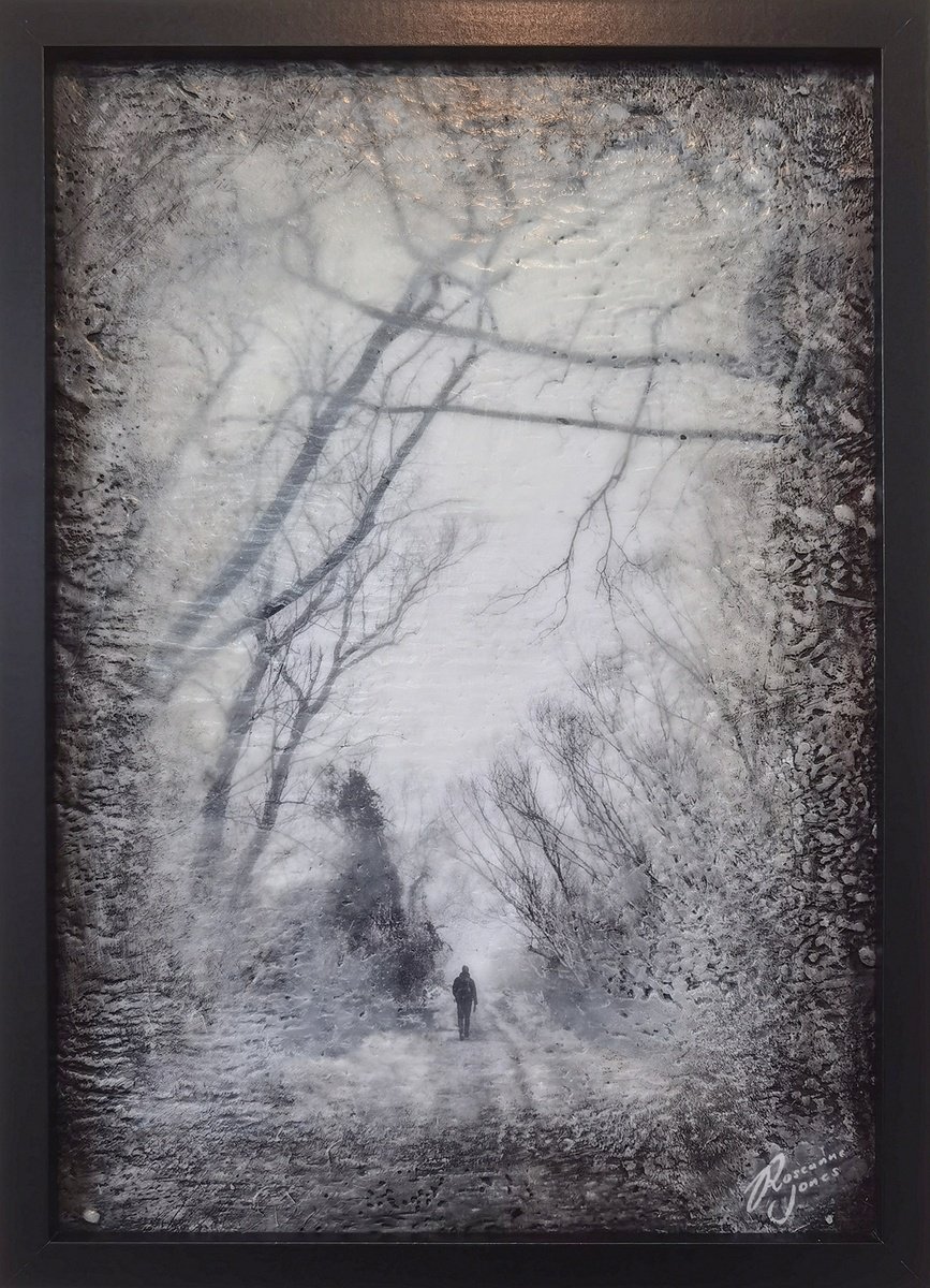 Impressionistic Landscape Painting By Roseanne Jones, 13 X 18", Walk Alone, Original Artwork