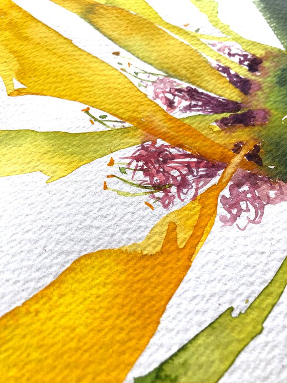 Heat. Floral shades. A series of abstract original watercolours.