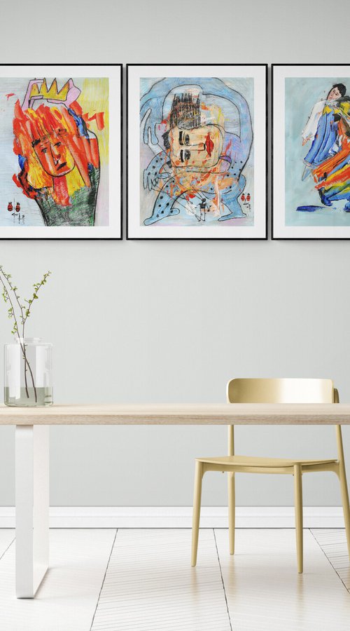 Funftych in light blue by Gurgen Arutunyan