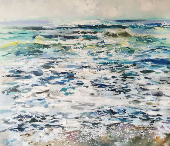 Large sea painting, Seascape canvas art