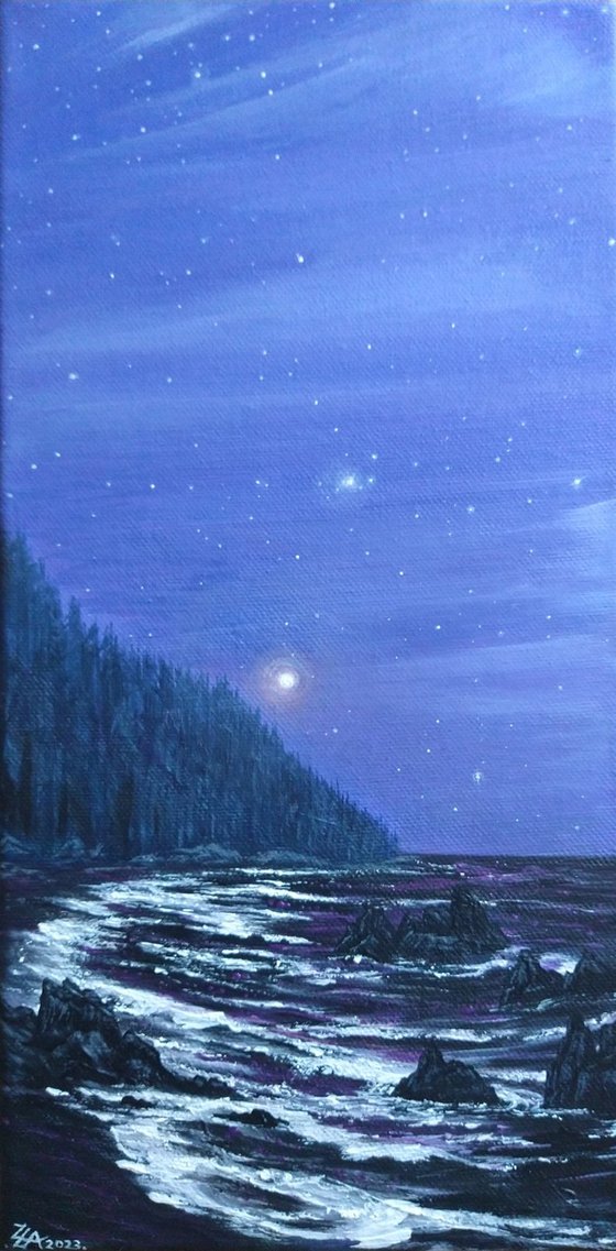 Purple haze. Original acrylic painting by Zoe Adams.