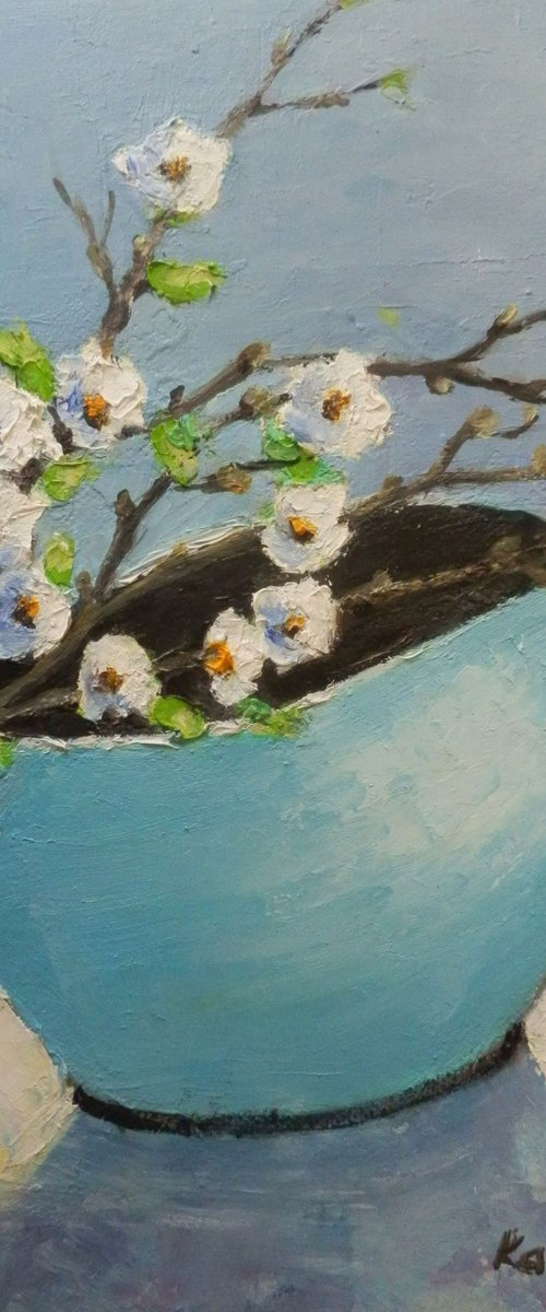 Still life with blooming branches by Maria Karalyos