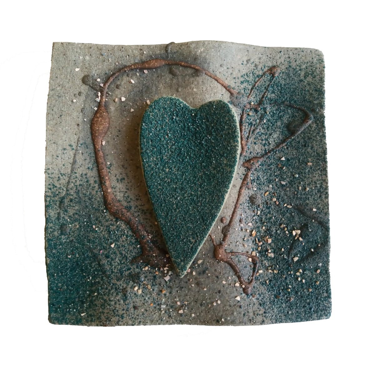 Expressive Botanical Relief By Rossitza Trendafilova, 6 X 6", "Summer I", Original Artwork