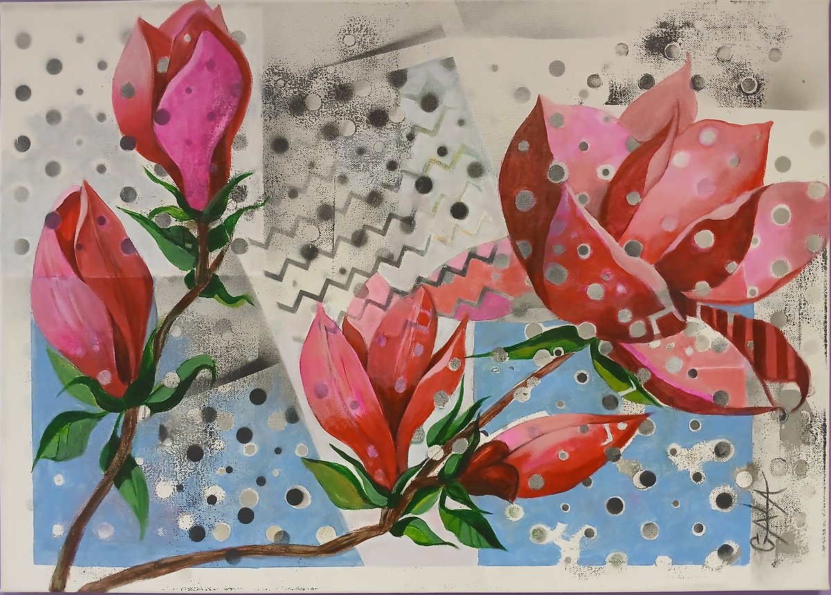 Red Magnolia By Galya Koleva, 28 X 20, Artwork For Sale On Artfinder