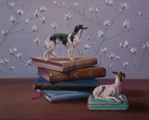 "Still life with dog figurines" by Lena Vylusk