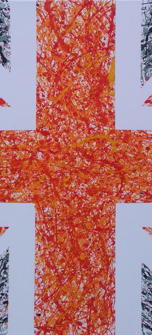Union Splat in Orange and Grays by Gary Hogben