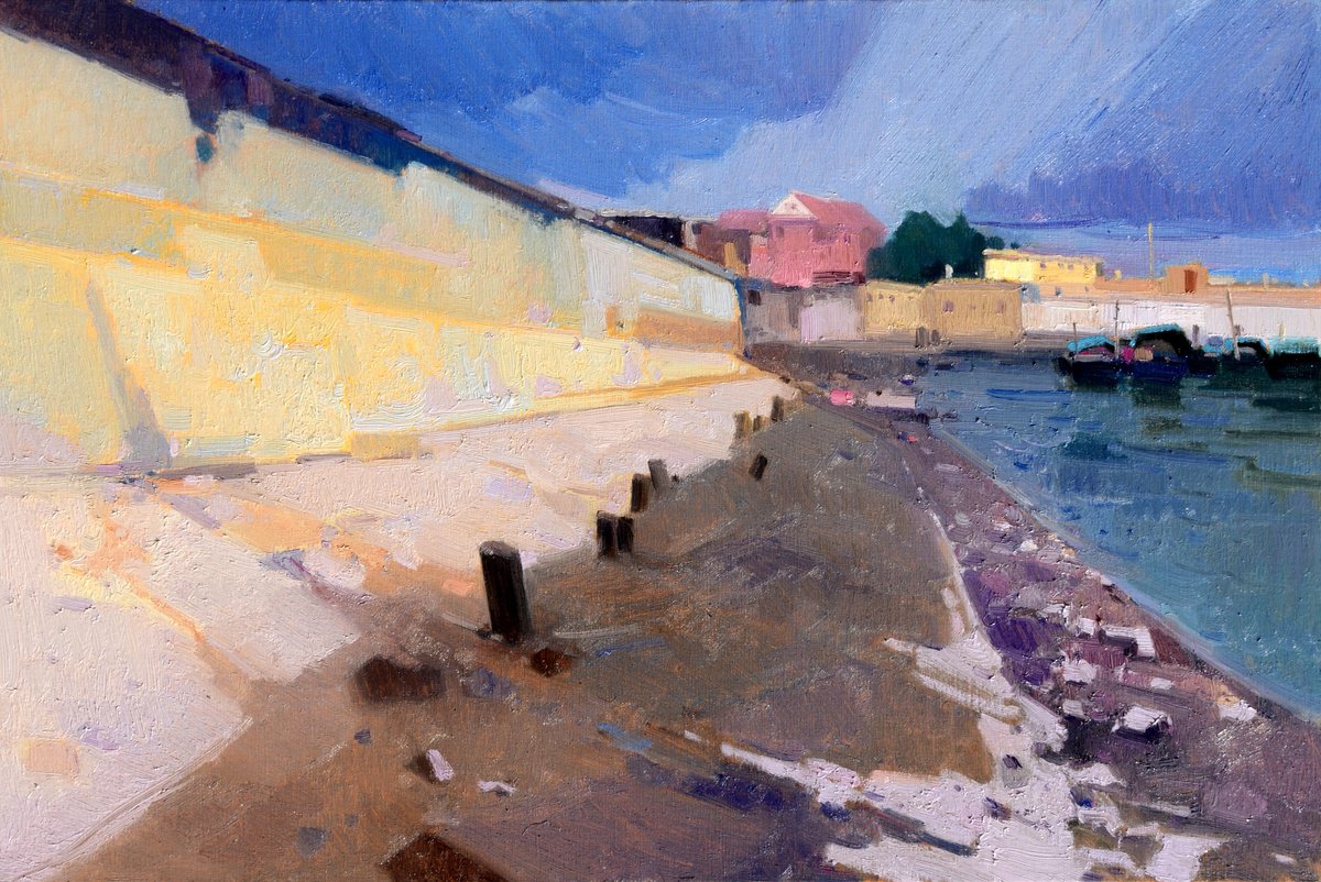 Impressionistic Landscape Oil Painting By Jianzhe Chon, 35 X 24, Landscape Oil Painting:summer Is Coming 119, Original Artwork