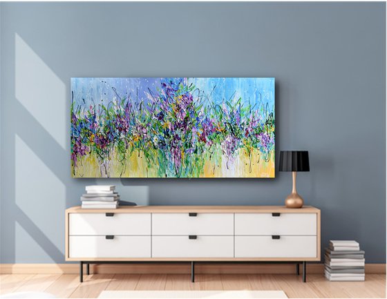 Summer Breeze - Abstract Wildflower Meadow, Palette Knife Art