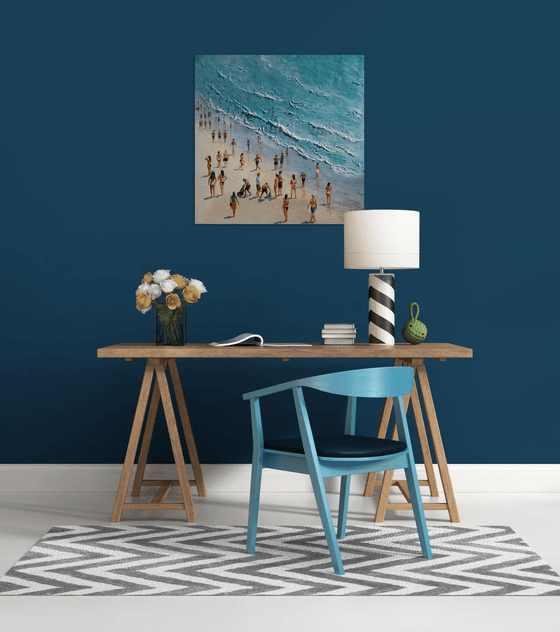 Summertime beach 28x28 in