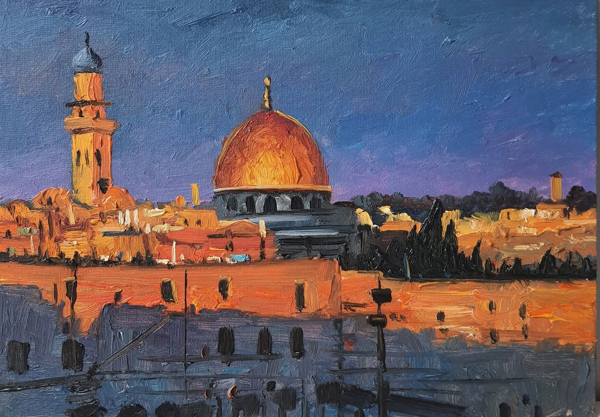 Jerusalem, Western wall sunset by Roberto Ponte