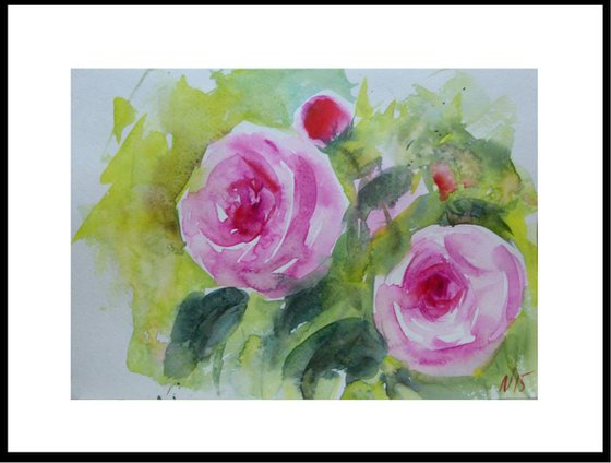 Floral fragrance, watercolor painting 30x21 cm