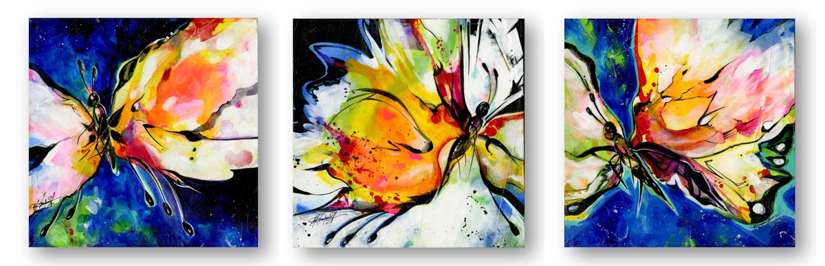 Abstract Animal Acrylic Painting By Kathy Morton Stanion, 30 X 10", Joyful Ecstasy Collection, Original Artwork