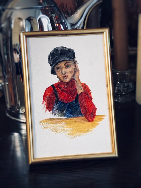 girl portrait in a cafe collection