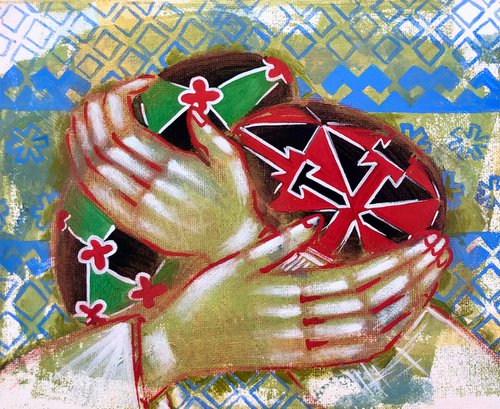 “Easter eggs of Kherson region” Small interior painting by Yuliia Chaika