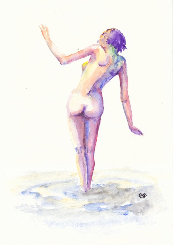 Nude Wading on Tippy Toes