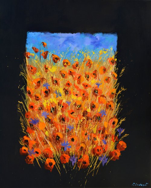Red poppies and blue cornflowers  -  6723 by Pol Henry Ledent