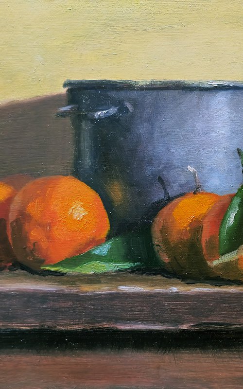 Tangerines and a Saucepan by Pascal Giroud