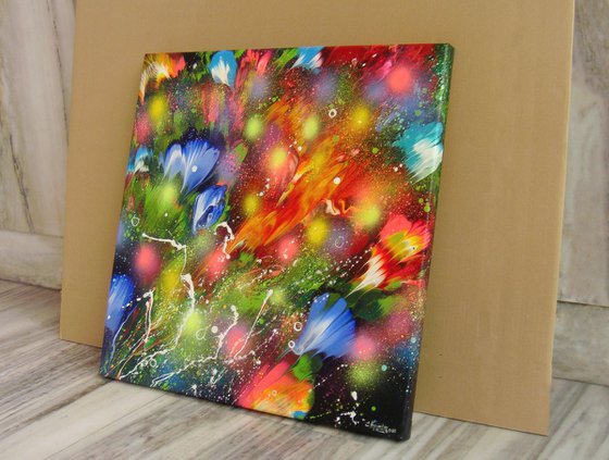 ”Evening Garden” Abstract Painting on canvas