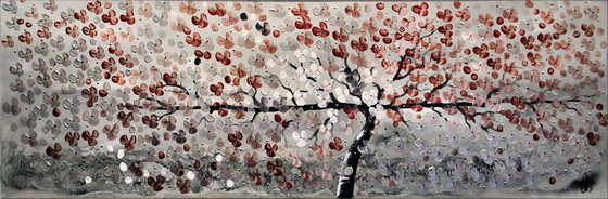 Blütentraum  acrylic abstract painting cherry blossoms nature painting framed canvas wall art