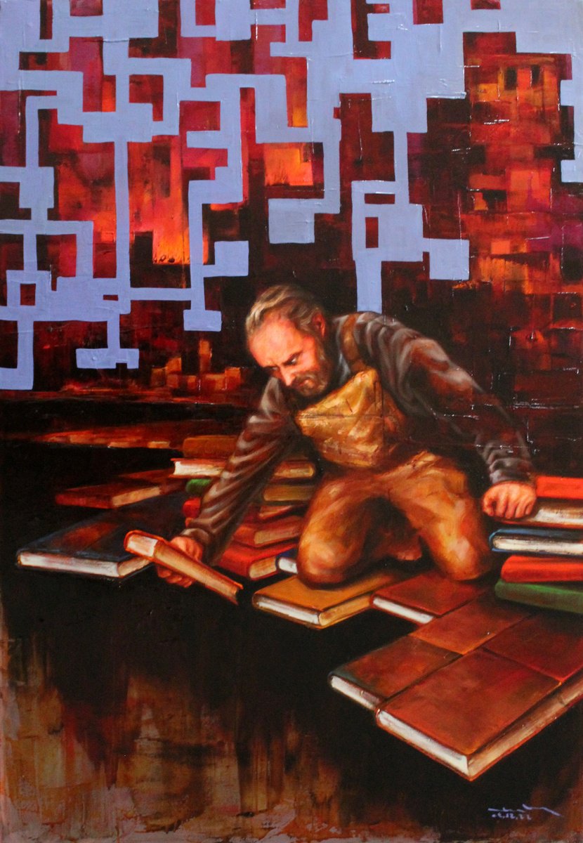 Photorealistic Portrait Oil Painting By Ivan Gejko, 21 X 30, The Thought Leader, Original Artwork