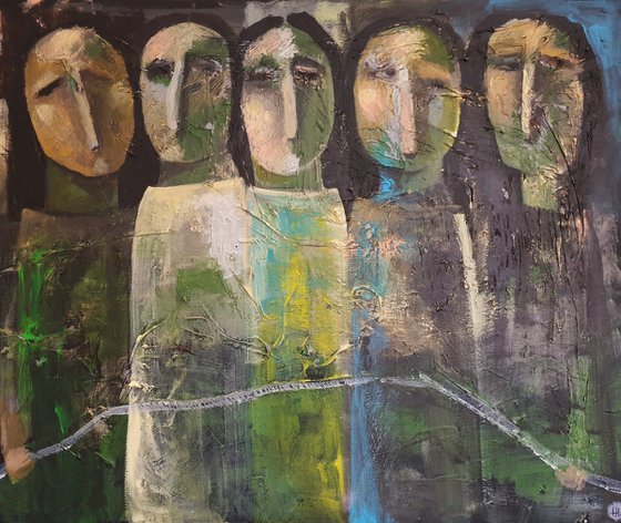 Women's Life Road (Acrylic painting, 50x60cm, ready to hang)