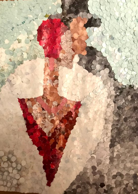 Art deco style couple- paper mosaic